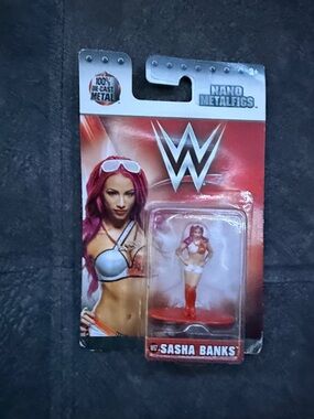 WWE Sasha Banks Figure - Pink Hair, White & Red Gear